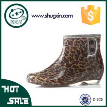 Botas de chuva Lady leopardo ponto novo estilo tornozelo botas de moda feminina 625